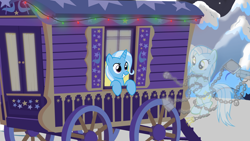 Size: 1280x720 | Tagged: safe, artist:evil-dec0y, derpibooru import, trixie, oc, pony, comic:trixie vs., trixie's wagon