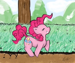 Size: 1302x1088 | Tagged: safe, artist:chiuuchiuu, pinkie pie, earth pony, pony, detailed background, female, mare, solo