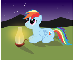 Size: 1274x1054 | Tagged: safe, artist:crimsonlynx97, rainbow dash, pegasus, pony, blue mane, candle, female, mare, multicolored mane