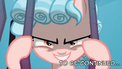 Size: 1920x1080 | Tagged: safe, edit, edited screencap, screencap, cozy glow, pegasus, pony, school raze, cell, cliffhanger, evil grin, female, filly, grin, implied lord tirek, offscreen character, smiling, tartarus, to be continued, underlighting, wanna be friends?