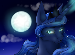 Size: 1524x1124 | Tagged: safe, artist:blackwolf4562, princess luna, alicorn, pony, female, horn, mare, simple background, solo