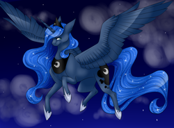 Size: 1524x1124 | Tagged: safe, artist:blackwolf4562, princess luna, alicorn, pony, female, horn, mare, simple background, solo