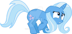 Size: 900x428 | Tagged: safe, artist:kiddysa-bunnpire, derpibooru import, fluttershy, trixie, pegasus, pony, alternate eye color, deviantart watermark, obtrusive watermark, personality swap, simple background, solo, swapped cutie marks, transparent background, watermark