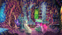 Size: 1280x720 | Tagged: safe, artist:capnpea, derpibooru import, edit, edited screencap, screencap, pinkie pie, twilight sparkle, earth pony, pony, feeling pinkie keen, numbers, octobriae