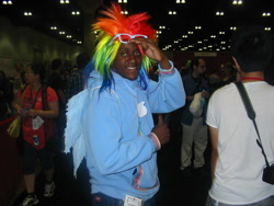 Size: 930x698 | Tagged: safe, rainbow dash, human, cosplay, irl, irl human, photo