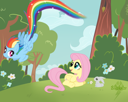 Size: 2500x2000 | Tagged: safe, artist:blitzkatze, fluttershy, rainbow dash, pegasus, pony, female, high res, mare, wings