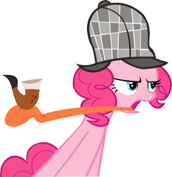 Size: 5842x6000 | Tagged: safe, artist:daggetwithadagger, pinkie pie, earth pony, pony, mmmystery on the friendship express, absurd resolution, pipe, simple background, solo, transparent background, vector