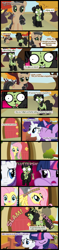 Size: 1500x6357 | Tagged: safe, artist:foxy-noxy, derpibooru import, applejack, fluttershy, pinkie pie, rarity, twilight sparkle, earth pony, pegasus, pony, unicorn, book, comic, costume, crossover, frankenstein's monster, gir, invader zim, marshmallow, nightmare noon