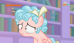 Size: 798x464 | Tagged: safe, screencap, cozy glow, pegasus, pony, what lies beneath, bow, cozybetes, crying, cute, female, filly, foal, hair bow, ringlets, sad, sadorable, scrunchy face, solo, teary eyes