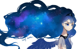 Size: 720x460 | Tagged: safe, artist:leab-lb, princess luna, human, humanized, long hair, pixiv, solo, winged humanization