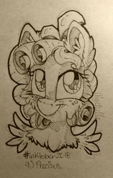 Size: 1075x1693 | Tagged: safe, artist:mychelle, cozy glow, pegasus, pony, inktober, monochrome, solo, traditional art