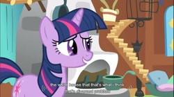 Size: 856x478 | Tagged: safe, derpibooru import, screencap, twilight sparkle, dragon quest, youtube caption