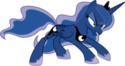 Size: 7556x3986 | Tagged: safe, artist:j5a4, princess luna, alicorn, pony, simple background, solo, transparent background, vector