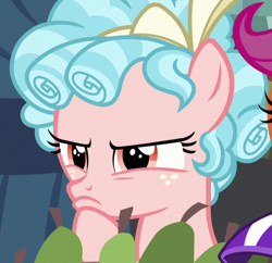 Size: 632x612 | Tagged: safe, screencap, cozy glow, scootaloo, pegasus, pony, marks for effort, cozy glow is best facemaker, cozy glow is not amused, cozybetes, cropped, cute, female, filly, foal, pure concentrated unfiltered evil of the utmost potency, solo, thinking