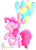 Size: 400x556 | Tagged: safe, artist:raynaron, pinkie pie, earth pony, pony, balloon, solo, then watch her balloons lift her up to the sky