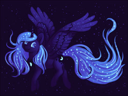 Size: 1000x750 | Tagged: safe, artist:dany-the-hell-fox, princess luna, alicorn, pony, colored pupils, smiling, solo