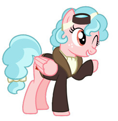 Size: 856x876 | Tagged: safe, artist:dreamybae, artist:thefanficfanpony, derpibooru exclusive, cozy glow, pegasus, pony, season 8, spoiler:s08, base used, clothes, female, goggles, jacket, mare, older, older cozy glow, simple background, solo, transparent background