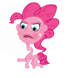 Size: 450x450 | Tagged: safe, artist:stoffy, pinkie pie, earth pony, pony, female, mare, pink coat, pink mane, solo, wat