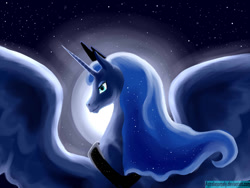 Size: 1024x768 | Tagged: safe, artist:astralanomaly, princess luna, alicorn, pony, female, horn, mare, simple background, solo