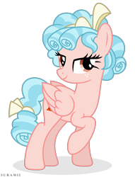 Size: 4972x6500 | Tagged: safe, artist:suramii, cozy glow, pegasus, pony, marks for effort, absurd resolution, bow, female, hair bow, lidded eyes, mare, older, older cozy glow, raised hoof, ringlets, simple background, smiling, tail bow, transparent background