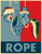 Size: 900x1148 | Tagged: safe, artist:herbsmoker, rainbow dash, pegasus, pony, hogtied, hope poster, propaganda, pun, rope, shepard fairey, suspended, tied up, upside down