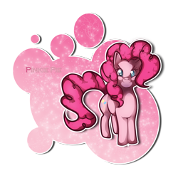 Size: 1200x1200 | Tagged: safe, artist:lunethetiger, pinkie pie, earth pony, pony, female, mare, pink coat, pink mane, simple background, solo, transparent background