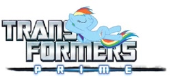 Size: 745x354 | Tagged: safe, rainbow dash, pegasus, pony, logo, sleeping, transformers, transformers prime