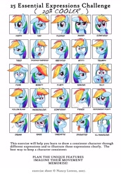 Size: 2364x3428 | Tagged: safe, artist:steffy-beff, rainbow dash, pegasus, pony, 25 expressions, facial expressions, high res, solo