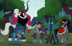 Size: 1024x661 | Tagged: safe, artist:nukarulesthehouse1, derpibooru import, cozy glow, grogar, king sombra, lord tirek, queen chrysalis, centaur, changeling, changeling queen, pegasus, pony, unicorn, g1, g4, school raze, season 9, spoiler:s09, 2019, alliance, antagonist, cloven hooves, female, filly, foal, g1 to g4, generation leap, image macro, legion of doom, male, meme, ram, sinister six, speculation, stallion, team up, villain teamup