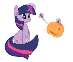 Size: 1221x1037 | Tagged: safe, artist:fribox, derpibooru import, twilight sparkle, unicorn twilight, pony, unicorn, glowing horn, jack-o-lantern, pumpkin, solo