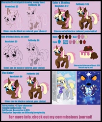 Size: 1707x2048 | Tagged: safe, artist:eillahwolf, derpibooru import, derpy hooves, trixie, oc, ursa minor, commission info, tongue stuck to pole