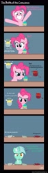 Size: 1200x4300 | Tagged: safe, artist:treez123, lyra heartstrings, pinkie pie, earth pony, pony, comic, cupcake, garfield