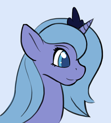 Size: 600x665 | Tagged: safe, artist:pony-butt-express, princess luna, alicorn, pony, filly, smiling, solo, woona