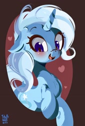 Size: 1481x2179 | Tagged: safe, artist:tohupo, derpibooru import, trixie, pony, blushing, cute, diatrixes, female, looking down, mare, smiling, solo