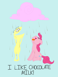 Size: 2448x3264 | Tagged: safe, artist:j-aimless, pinkie pie, earth pony, pony, cheese, chocolate milk, crossover, foster's home for imaginary friends, high res