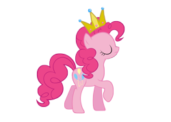 Size: 8000x5714 | Tagged: safe, artist:hi52utoday, pinkie pie, earth pony, pony, absurd resolution, crown, simple background, transparent background, vector