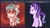 Size: 488x271 | Tagged: safe, cozy glow, starlight glimmer, pegasus, pony, derpibooru, evil, juxtaposition, juxtaposition win, meme, meta, pure concentrated unfiltered evil of the utmost potency, unamused