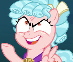 Size: 1175x998 | Tagged: safe, screencap, cozy glow, pegasus, pony, school raze, cozy glow is best facemaker, cropped, evil, evil face, evil grin, faic, female, filly, foal, grin, pure concentrated unfiltered evil of the utmost potency, smiling, solo