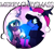 Size: 1280x1188 | Tagged: safe, artist:jokerpony, princess luna, queen chrysalis, alicorn, changeling, changeling queen, pony, ask teen chrysalis, christmas, clothes, goth, hat, present, simple background, sweater, transparent background, tumblr