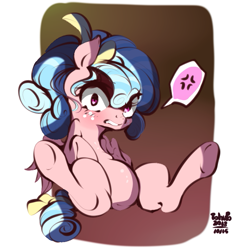 Size: 579x596 | Tagged: safe, artist:tohupo, cozy glow, pegasus, pony, angry, blushing, cozy glow is not amused, cozybetes, cute, female, filly, foal, solo