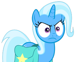 Size: 4000x3198 | Tagged: safe, artist:keronianniroro, derpibooru import, trixie, pony, unicorn, student counsel, angry, bag, female, horn, madorable, meme, saddle bag, simple background, solo, special eyes, transparent background, trixie is not amused, unamused, vector