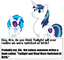 Size: 1828x1724 | Tagged: safe, dj pon-3, shining armor, twilight sparkle, vinyl scratch, pony, unicorn, conspiracy theory