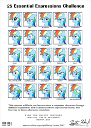 Size: 1280x1810 | Tagged: safe, artist:ratchethun, rainbow dash, pegasus, pony, 25 expressions, expressions, facial expressions