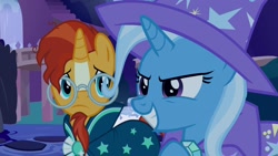 Size: 1920x1080 | Tagged: safe, derpibooru import, screencap, sunburst, trixie, pony, student counsel