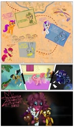 Size: 684x1169 | Tagged: safe, artist:miradge, apple bloom, daring do, derpy hooves, minuette, pinkie pie, scootaloo, sweetie belle, earth pony, pegasus, pony, unicorn, cutie mark crusaders, female, filly, fourth wall, mare, tardis