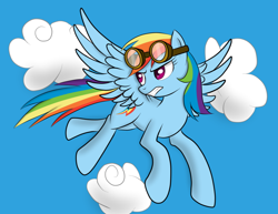 Size: 800x618 | Tagged: safe, artist:pustulioooooo, rainbow dash, pegasus, pony, goggles, solo