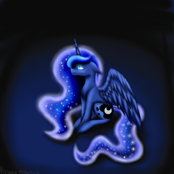 Size: 3000x3000 | Tagged: safe, artist:phoenixnyshes, princess luna, alicorn, pony, female, horn, mare, sad, solo