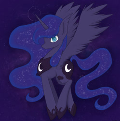 Size: 1800x1807 | Tagged: safe, artist:banesbloom, princess luna, alicorn, pony, female, looking at you, mare, solo