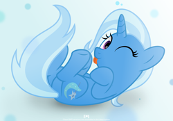 Size: 6271x4375 | Tagged: safe, artist:potato22, derpibooru import, trixie, pony, unicorn, :p, absurd resolution, ball, blinking, cute, cuteness overload, diatrixes, female, looking at you, mare, one eye closed, pony ball, rolling, show accurate, solo, tongue out, vector, weapons-grade cute, wink, winking at you