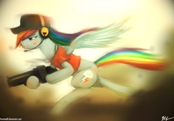 Size: 2592x1800 | Tagged: safe, artist:tarantad0, rainbow dash, pegasus, pony, parody, scout, team fortress 2